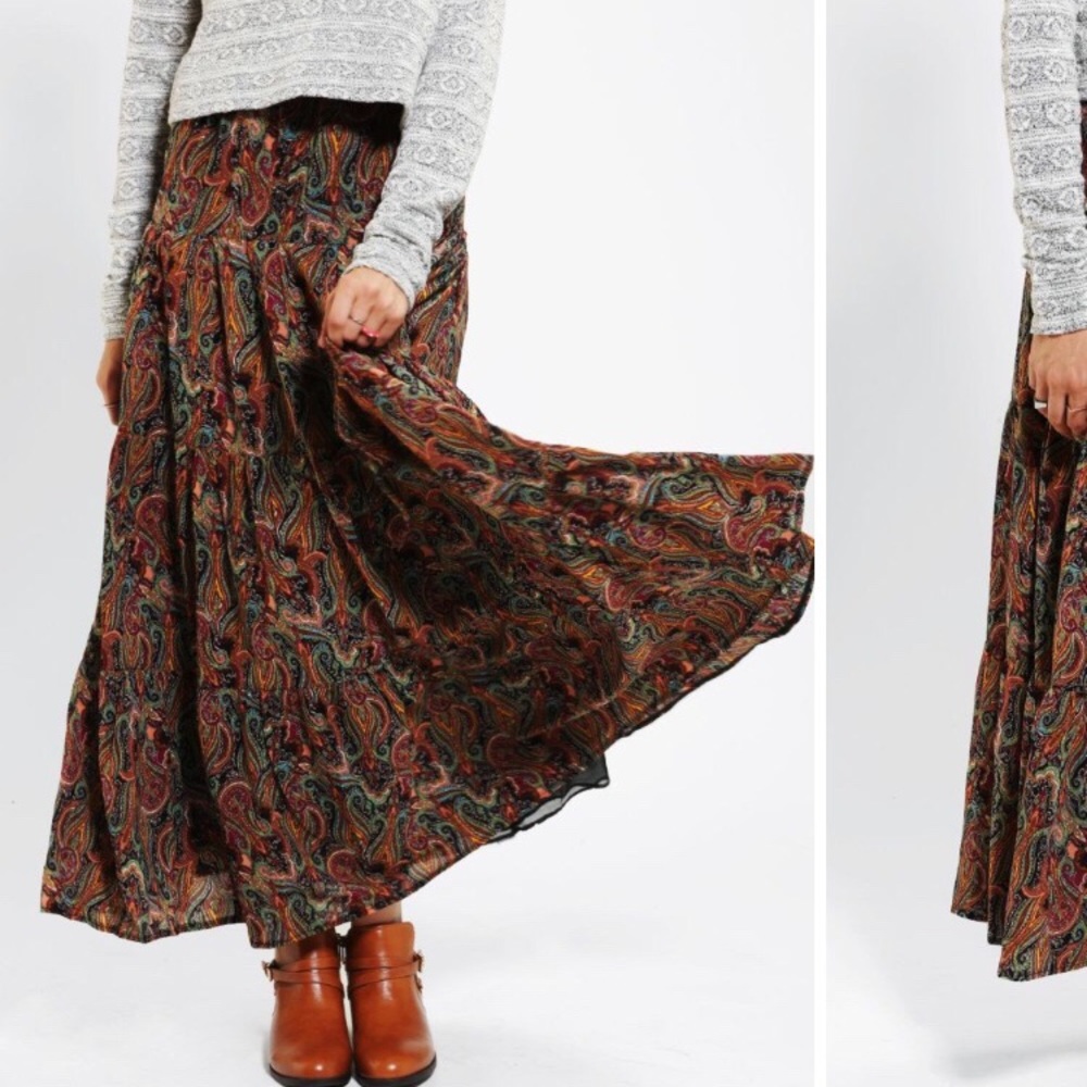Costa Blanca Paisley Maxi Skirt - XS